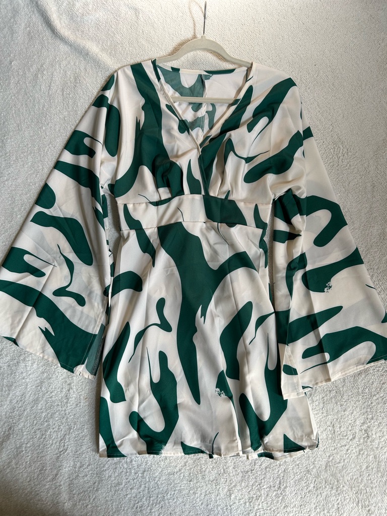 Green Abstract Print Dress